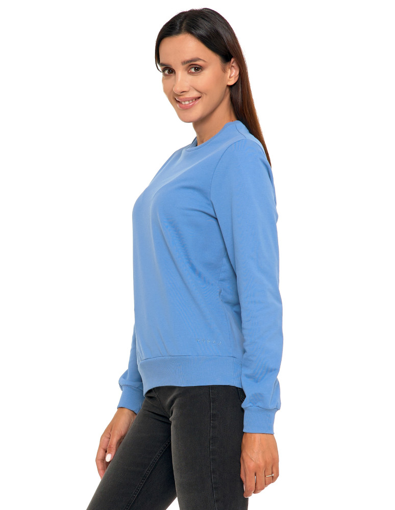 Bluzy - Bluza damska wkładana bez kaptura bawełniana NIEBIESKI - produkt moraj.pl 2