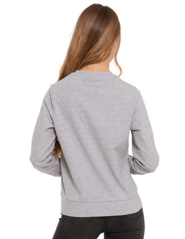 Bluzy - Bluza damska wkładana bez kaptura bawełniana JASNY SZARY - produkt 3