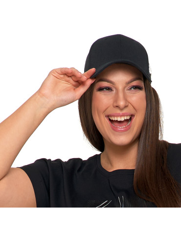 Czapki - Czapka z daszkiem Bejsbolówka z haftem CZARNY - produkt 3