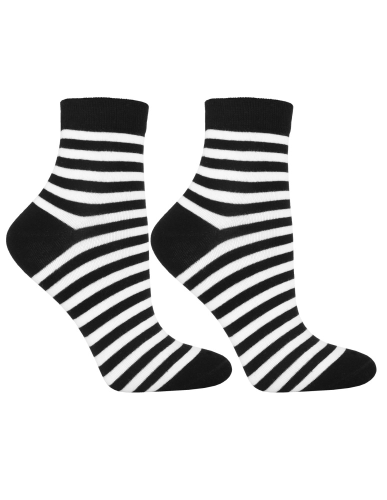 Za kostkę - Skarpetki damskie krótkie 3/4 bawełniane mix wzorów 3-pak WIELOKOLOROWY - produkt moraj.pl 3