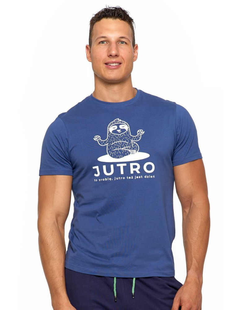 Koszulki, topy, koszule - Koszulka męska T-shirt z zabawnym nadrukiem leniwiec JEANS - produkt moraj.pl 1
