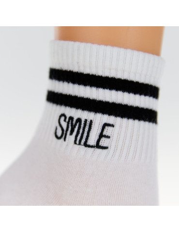 Za kostkę - Skarpety damskie krótkie 3/4 szeroki ściągacz smile 3-pak WIELOKOLOROWY - produkt 4