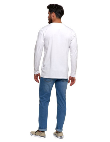Koszulki, topy, koszule - Longsleeve koszulka męska bawełniana z długim rękawem BIAŁY - produkt 6