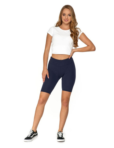 Legginsy - Legginsy damskie wysoki stan typu kolarka peach touch GRANATOWY - produkt 1