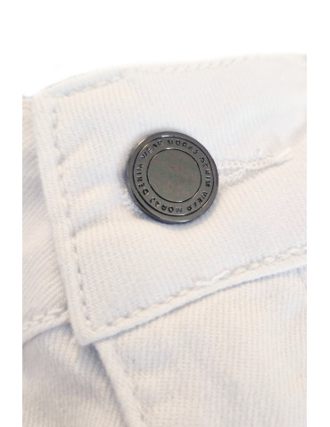 Spodnie - Białe spodnie damskie jeansy skinny push up z wysokim stanem BIAŁY - produkt 9
