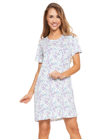 Koszule nocne - Koszula nocna damska wiskozowa w kwiatowy wzór Plus Size WZÓR 1 - produkt 1