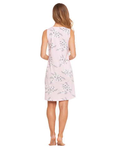 Koszule nocne - Koszula nocna damska na ramiączkach w kwiaty Plus Size RÓŻOWY - produkt 6