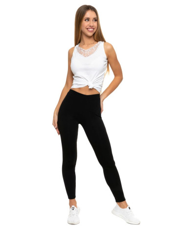 Legginsy - Klasyczne legginsy ocieplane damskie CZARNY - produkt 5