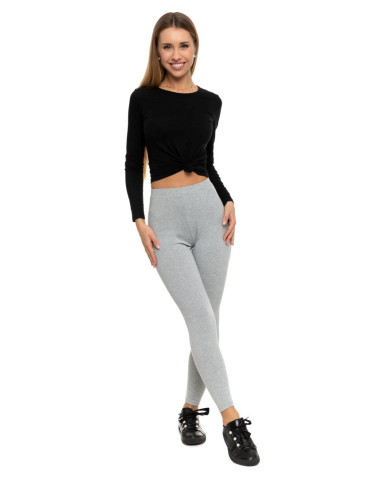 Legginsy - Klasyczne legginsy ocieplane damskie JASNY SZARY - produkt 1