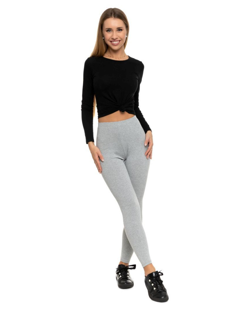 Legginsy - Klasyczne legginsy ocieplane damskie JASNY SZARY - produkt moraj.pl 1