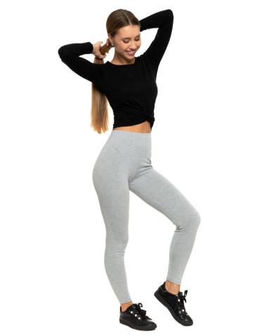 Legginsy - Klasyczne legginsy ocieplane damskie JASNY SZARY - produkt 3