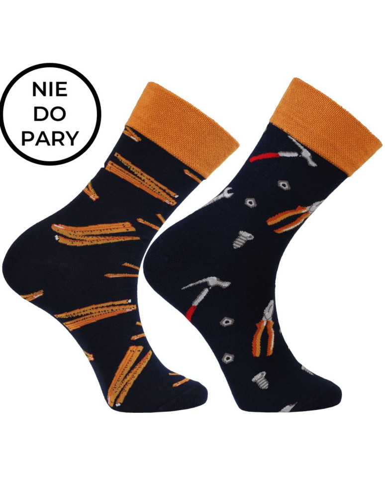 Długie - Skarpetki męskie bawełniane nie do pary w narzędzia WIELOKOLOROWY - produkt moraj.pl 2