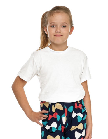 Dziewczynka - T-shirt dziewczęcy bawełniany BIAŁY - produkt 1