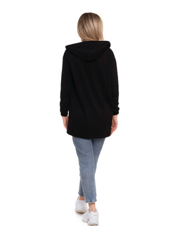 Bluzy - Bluza damska długa z głębokimi kieszeniami CZARNY - produkt 11
