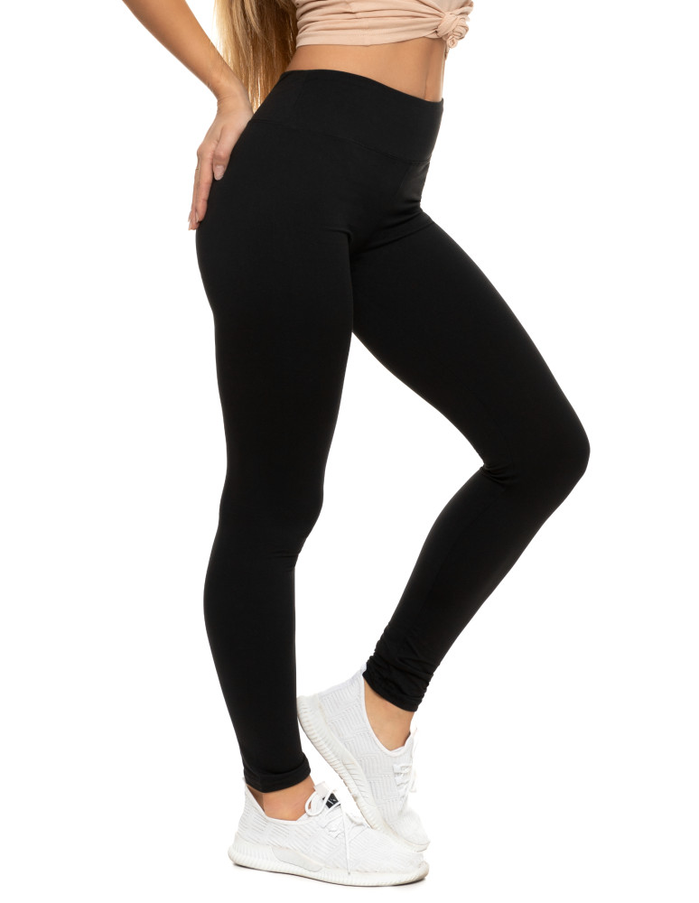 Legginsy - Klasyczne czarne legginsy damskie wysoki stan peach touch CZARNY - produkt moraj.pl 3