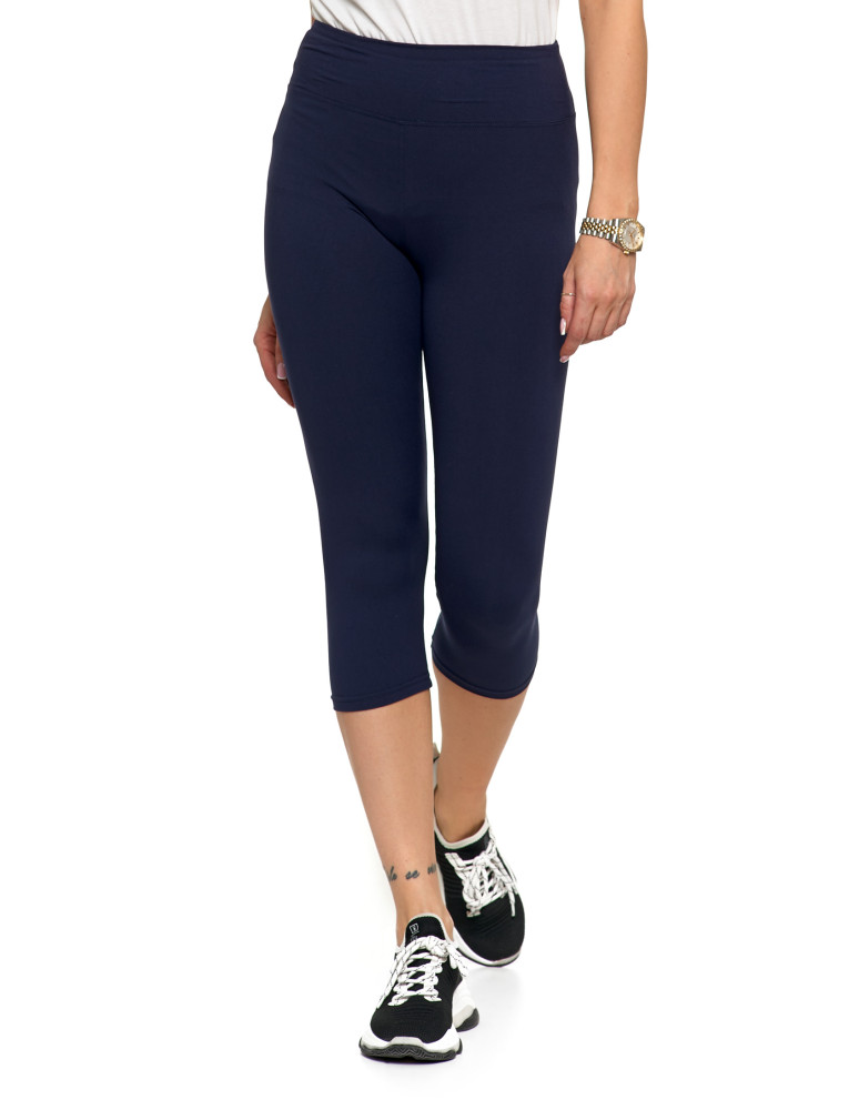 Legginsy - Klasyczne legginsy 3/4 damskie plus size peach touch GRANATOWY - produkt moraj.pl 1