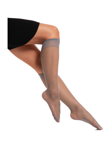 Podkolanówki - Podkolanówki damskie lycra 15 DEN 2-pak GRIGIO - produkt 1