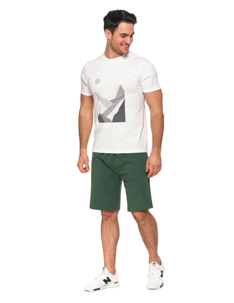 Koszulki, topy, koszule - Biała koszulka męska bawełniana T-shirt z nadrukiem gór BIAŁY - produkt moraj.pl 8