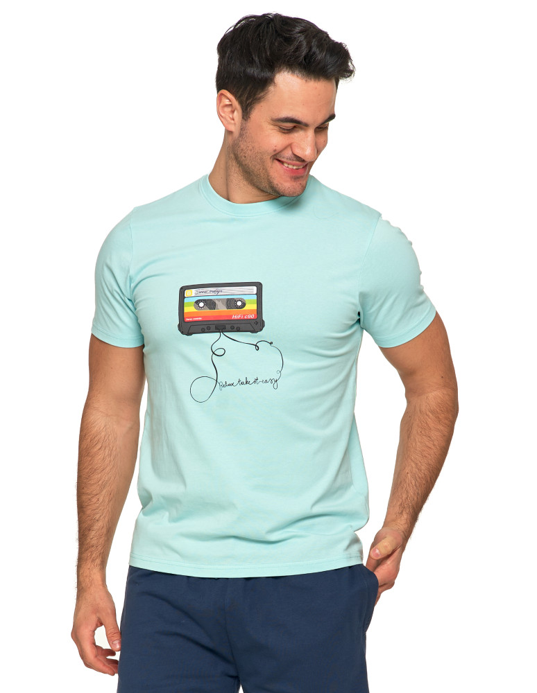 Koszulki, topy, koszule - Koszulka męska T-shirt z okrągłym dekoltem i nadrukiem MIĘTA - produkt moraj.pl 1