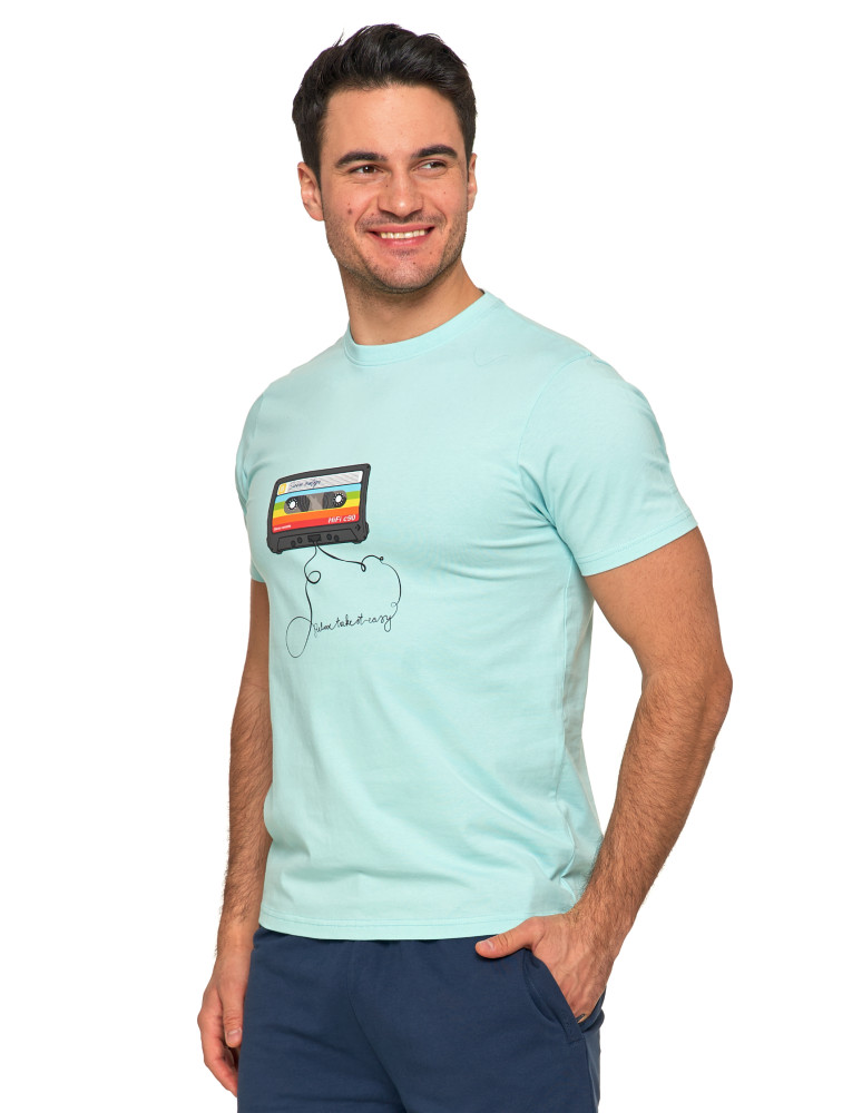 Koszulki, topy, koszule - Koszulka męska T-shirt z okrągłym dekoltem i nadrukiem MIĘTA - produkt moraj.pl 2