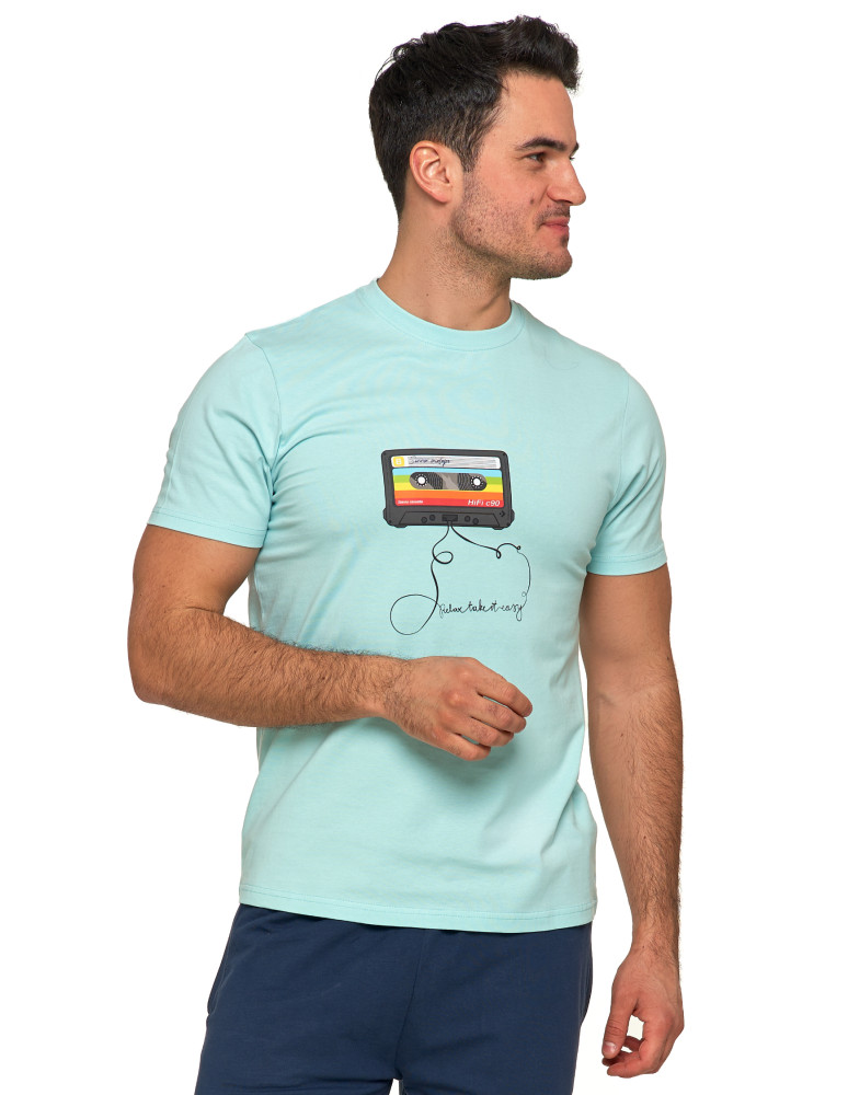 Koszulki, topy, koszule - Koszulka męska T-shirt z okrągłym dekoltem i nadrukiem MIĘTA - produkt moraj.pl 5