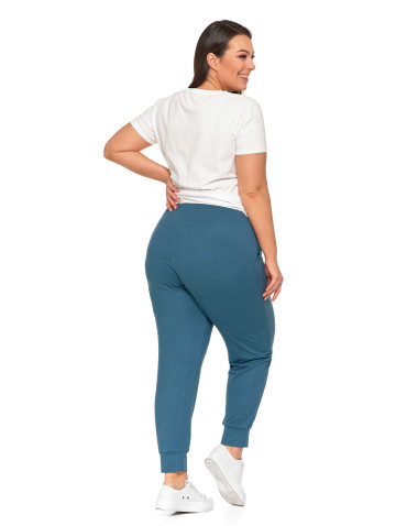 Spodnie - Spodnie damskie dresowe joggery z wysokim stanem dzianinowe ZIELONY - produkt 14