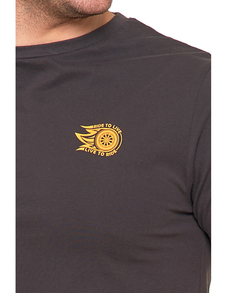 Koszulki, topy, koszule - T-shirt męski koszulka bawełniana z okrągłym dekoltem GRAFIT - produkt moraj.pl 3