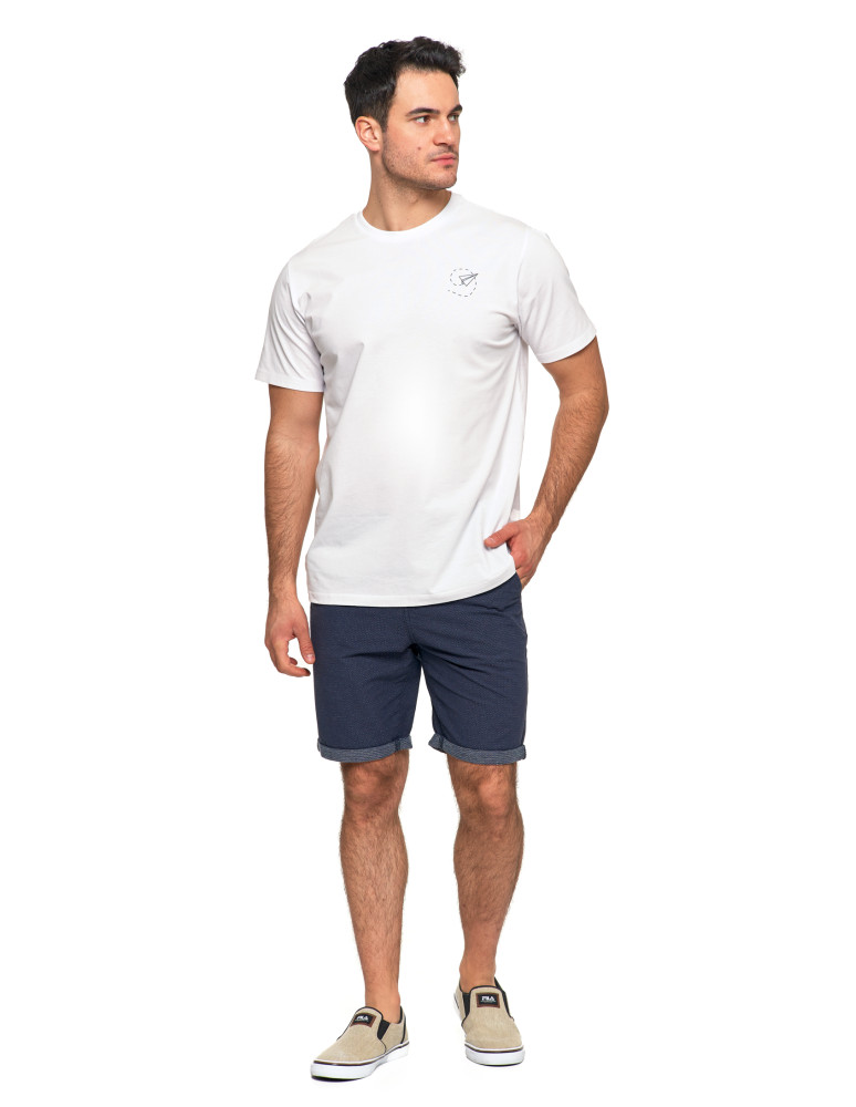 Koszulki, topy, koszule - Koszulka męska bawełniana T-shirt subtelny nadruk BIAŁY - produkt moraj.pl 4
