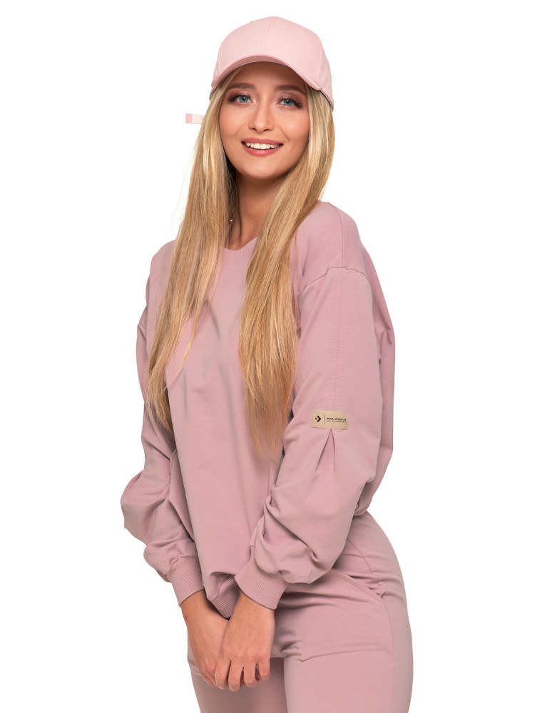 Bluzy - Bluza damska bez kaptura wkładana bawełniana RÓŻOWY - produkt moraj.pl 1