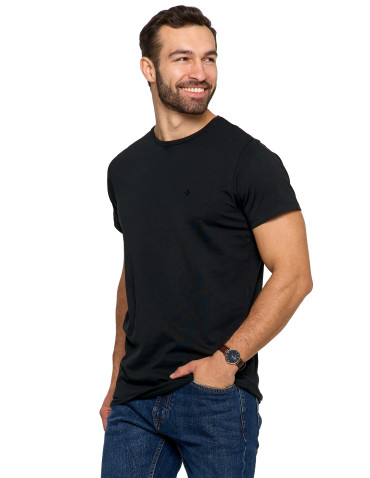 Koszulki, topy, koszule - Koszulka męska t-shirt z bawełny czesanej PREMIUM LINE CZARNY - produkt 4