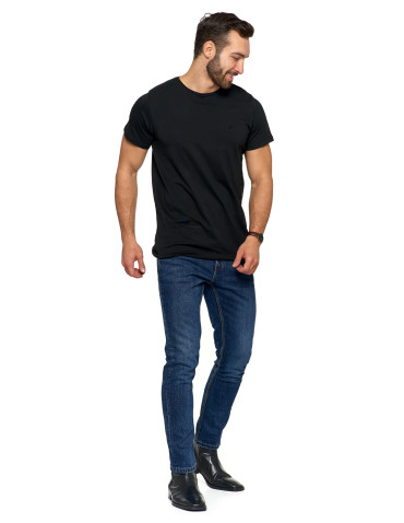 Koszulki, topy, koszule - Koszulka męska t-shirt z bawełny czesanej PREMIUM LINE CZARNY - produkt 5