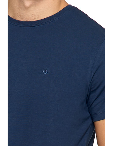 Koszulki, topy, koszule - Koszulka męska t-shirt z bawełny czesanej PREMIUM LINE GRANATOWY - produkt 3