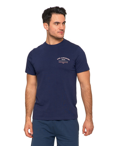 Koszulki, topy, koszule - Koszulka t-shirt męski 100% bawełna Los Angeles College GRANATOWY - produkt 1