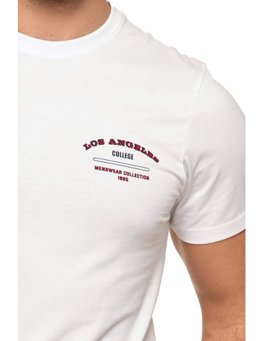 Koszulki, topy, koszule - Koszulka t-shirt męski 100% bawełna Los Angeles College BIAŁY - produkt 3