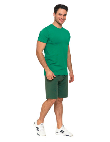 Koszulki, topy, koszule - Koszulka męska T-shirt bawełniana Premium okrągły dekolt ZIELONY - produkt 4