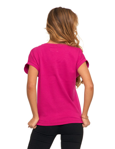 Koszulki i topy - Koszulka damska bawełniana Premium T-shirt oversize RÓŻOWY - produkt 2