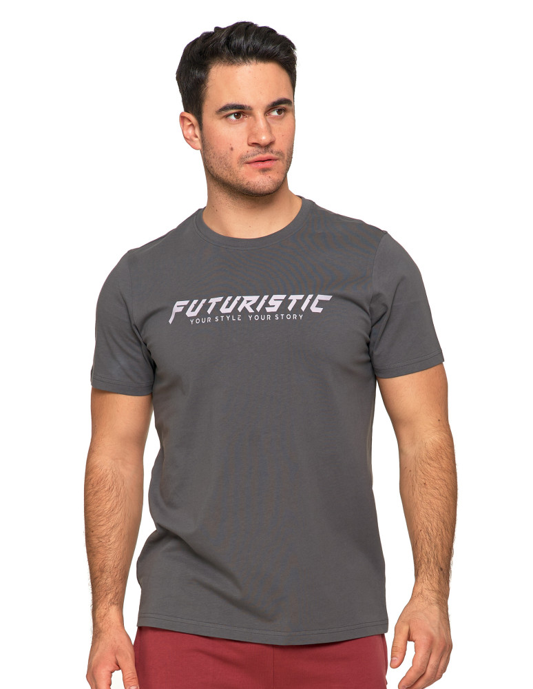 Koszulki, topy, koszule - Męski t-shirt bawełniany Futuristic SZARY - produkt moraj.pl 1
