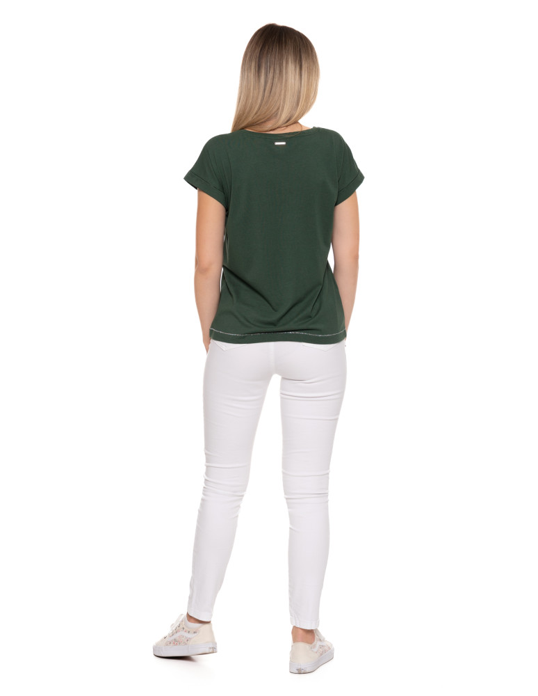 Koszulki i topy - Bluzka koszulka damska z printem KHAKI - produkt moraj.pl 6