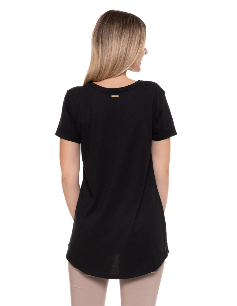Koszulki i topy - T-shirt damski koszulka stylowa z printem CZARNY - produkt moraj.pl 2