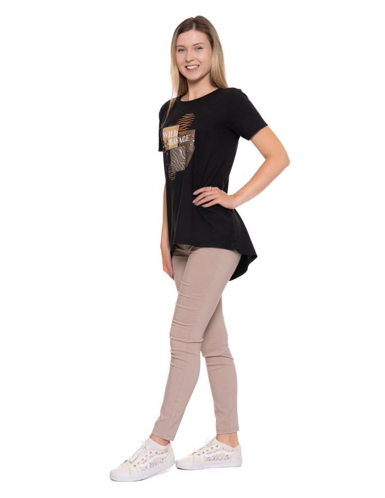 Koszulki i topy - T-shirt damski koszulka stylowa z printem CZARNY - produkt moraj.pl 7