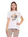 T-shirt damski koszulka stylowa z printem BIAŁY