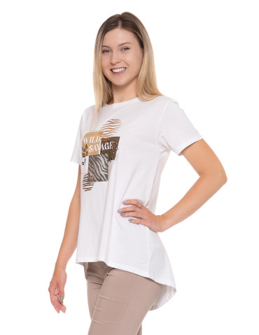 Koszulki i topy - T-shirt damski koszulka stylowa z printem BIAŁY - produkt 3