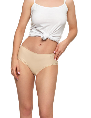Figi - Majtki damskie figi bikini laserowo cięte BEŻOWY - produkt 2