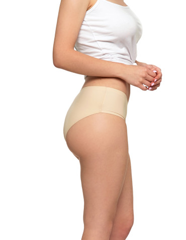 Figi - Majtki damskie figi bikini laserowo cięte BEŻOWY - produkt 3