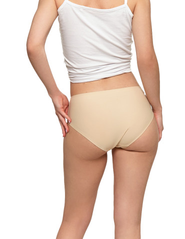Figi - Majtki damskie figi bikini laserowo cięte BEŻOWY - produkt 4
