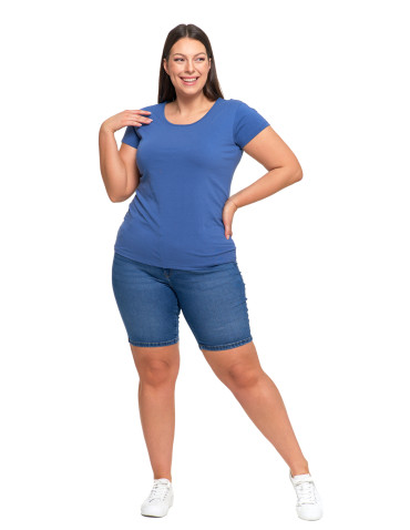 Koszulki i topy - T-shirt damski z okrągłym dekoltem plus size JEANS - produkt 5