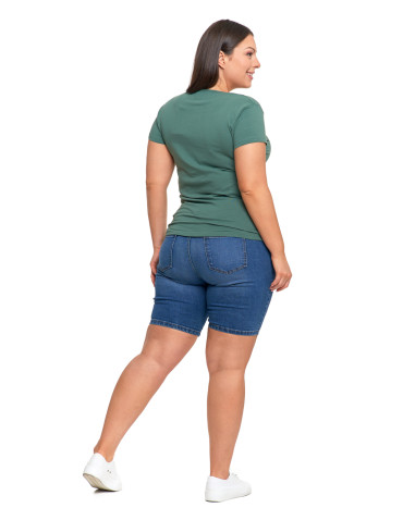 Koszulki i topy - T-shirt damski z okrągłym dekoltem plus size KHAKI - produkt 6