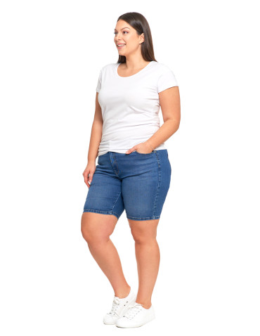 Koszulki i topy - T-shirt damski z okrągłym dekoltem plus size BIAŁY - produkt 5