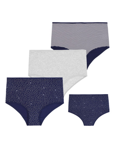 Figi - Majtki damskie figi z wysokim stanem Plus Size 3-pak WZÓR 1 - produkt 1