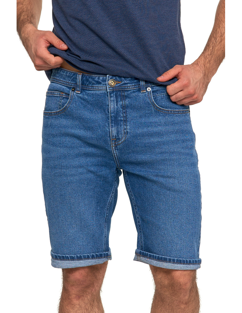 Szorty - Krótkie spodenki męskie jeansowe granatowe JEANS - produkt moraj.pl 1